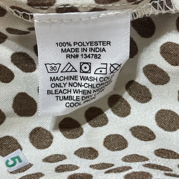 Indulge Maxi Dress Brown and Cream Dot V-Neck Open Back Size L Large - Picture 7 of 7